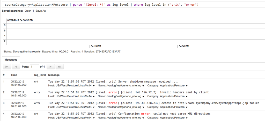 Critical and Error Messages